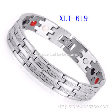 Stainless steel 4 in 1 elements titanium magnetic bracelet